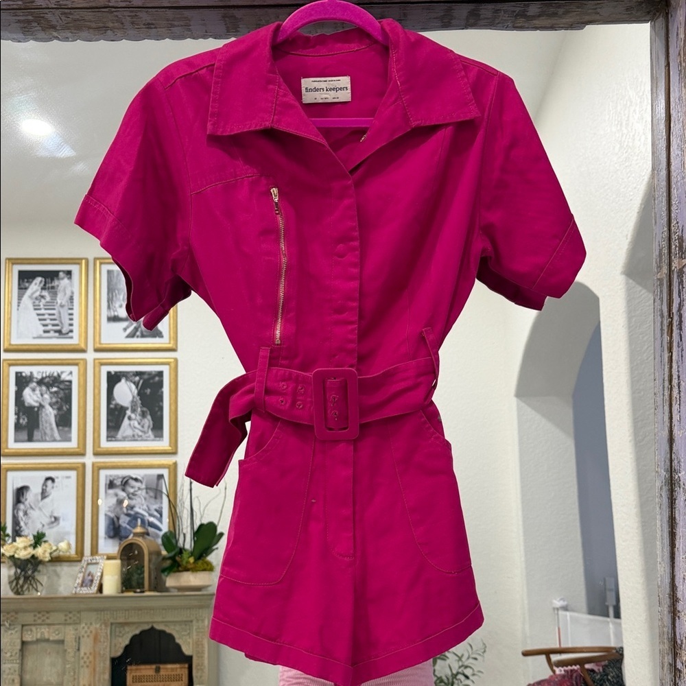Finders Keepers Pink Belted Jumpsuit